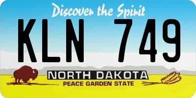 ND license plate KLN749