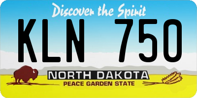 ND license plate KLN750