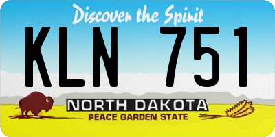ND license plate KLN751