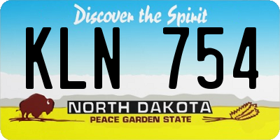 ND license plate KLN754