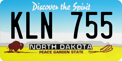 ND license plate KLN755