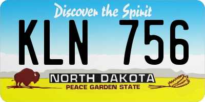 ND license plate KLN756