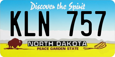 ND license plate KLN757