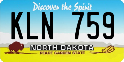 ND license plate KLN759