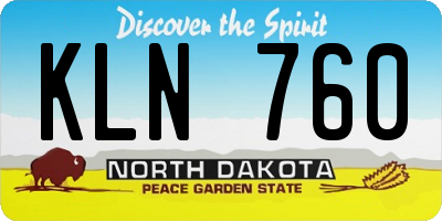 ND license plate KLN760