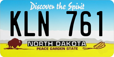 ND license plate KLN761