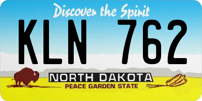 ND license plate KLN762