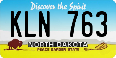 ND license plate KLN763