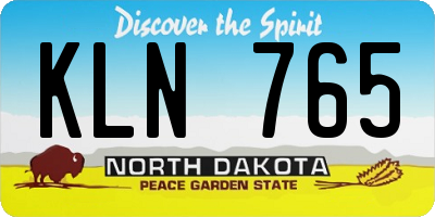 ND license plate KLN765