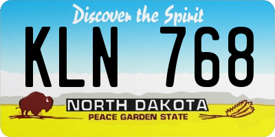 ND license plate KLN768