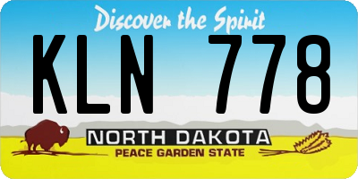 ND license plate KLN778