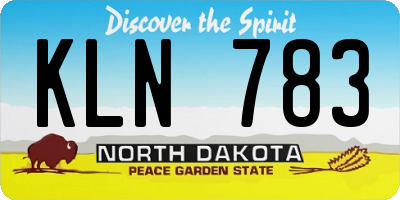 ND license plate KLN783