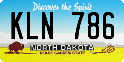 ND license plate KLN786