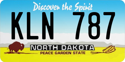 ND license plate KLN787
