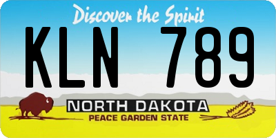 ND license plate KLN789