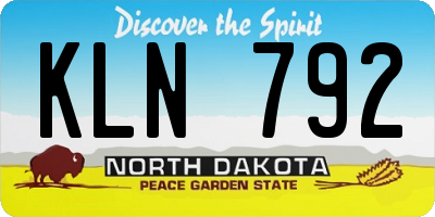 ND license plate KLN792
