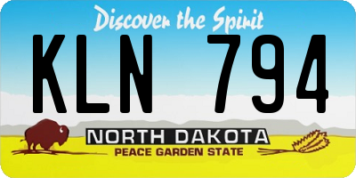 ND license plate KLN794