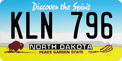 ND license plate KLN796