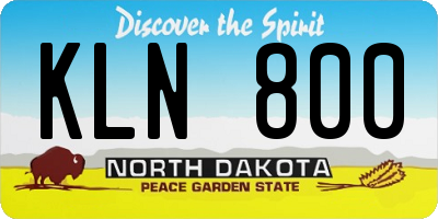 ND license plate KLN800