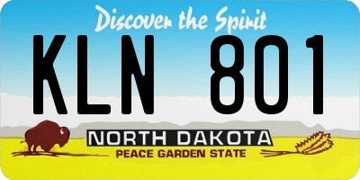 ND license plate KLN801