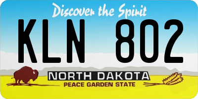 ND license plate KLN802