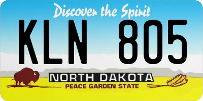 ND license plate KLN805
