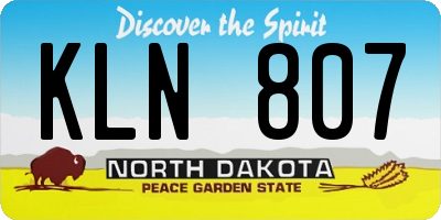 ND license plate KLN807
