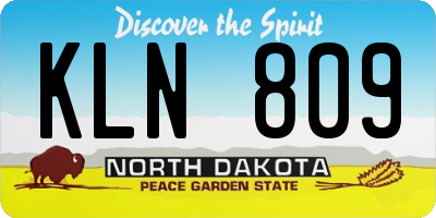 ND license plate KLN809