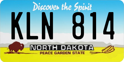 ND license plate KLN814