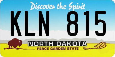 ND license plate KLN815