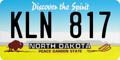 ND license plate KLN817