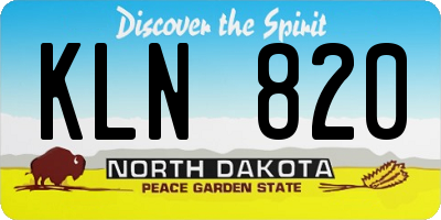 ND license plate KLN820