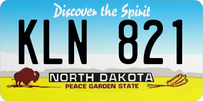 ND license plate KLN821