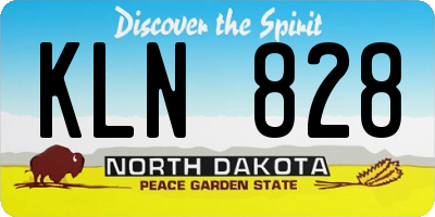ND license plate KLN828