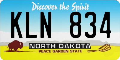 ND license plate KLN834