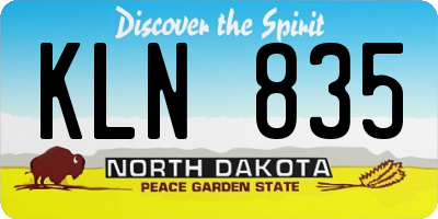 ND license plate KLN835