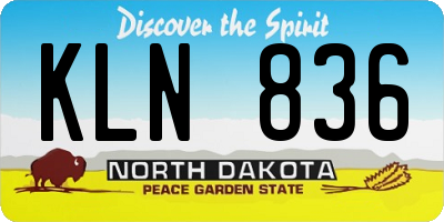 ND license plate KLN836