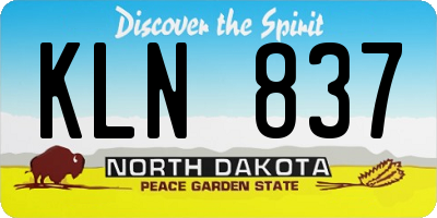 ND license plate KLN837