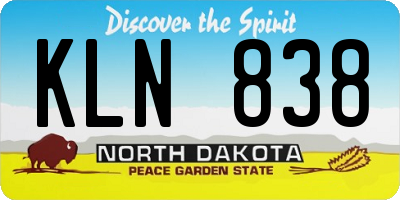 ND license plate KLN838