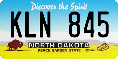 ND license plate KLN845