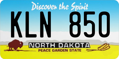 ND license plate KLN850