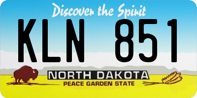 ND license plate KLN851