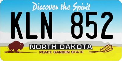 ND license plate KLN852