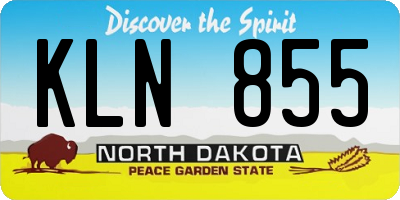 ND license plate KLN855