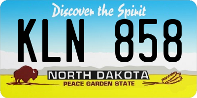 ND license plate KLN858