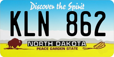 ND license plate KLN862