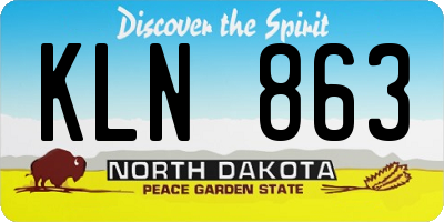 ND license plate KLN863