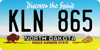 ND license plate KLN865