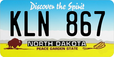 ND license plate KLN867