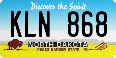 ND license plate KLN868